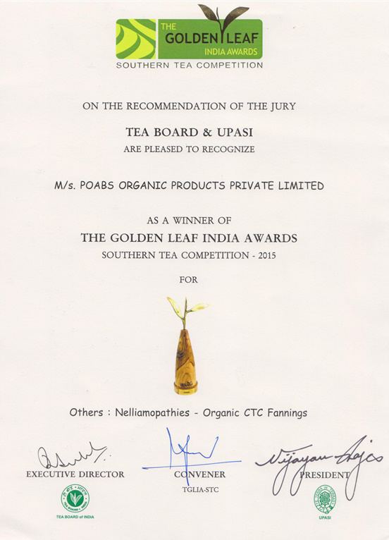 2015 The Golden Leaf India Award - Southern Tea Competition